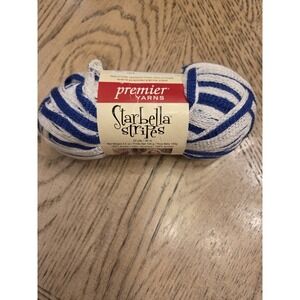 Premier Yarns Starbella Ruffle PLY  33 YD Color #17-07 Keep Cool Blue White NOS